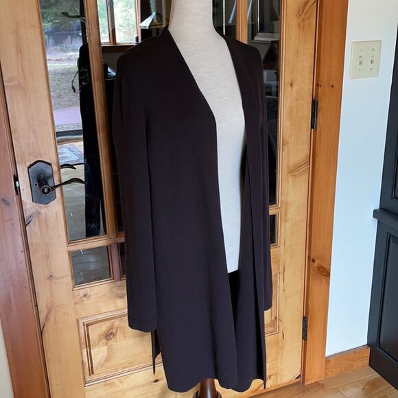 NWOT Eileen Fisher Dark Oxblood Duster Cardigan Sweater...